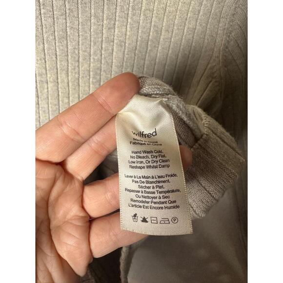 Wilfred Gray 100% Wool Long Sleeve Mock Neck Sweater Size XS - Picture 4 of 6